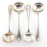 Set of four Victorian silver ladles, by Elkington & Co, Birmingham 1875, 19cm in length, approximate