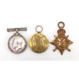 British Military World War I trio including a Mons Star awarded to 9757PTE.W.H.WALKER.R.S.FUS. : For