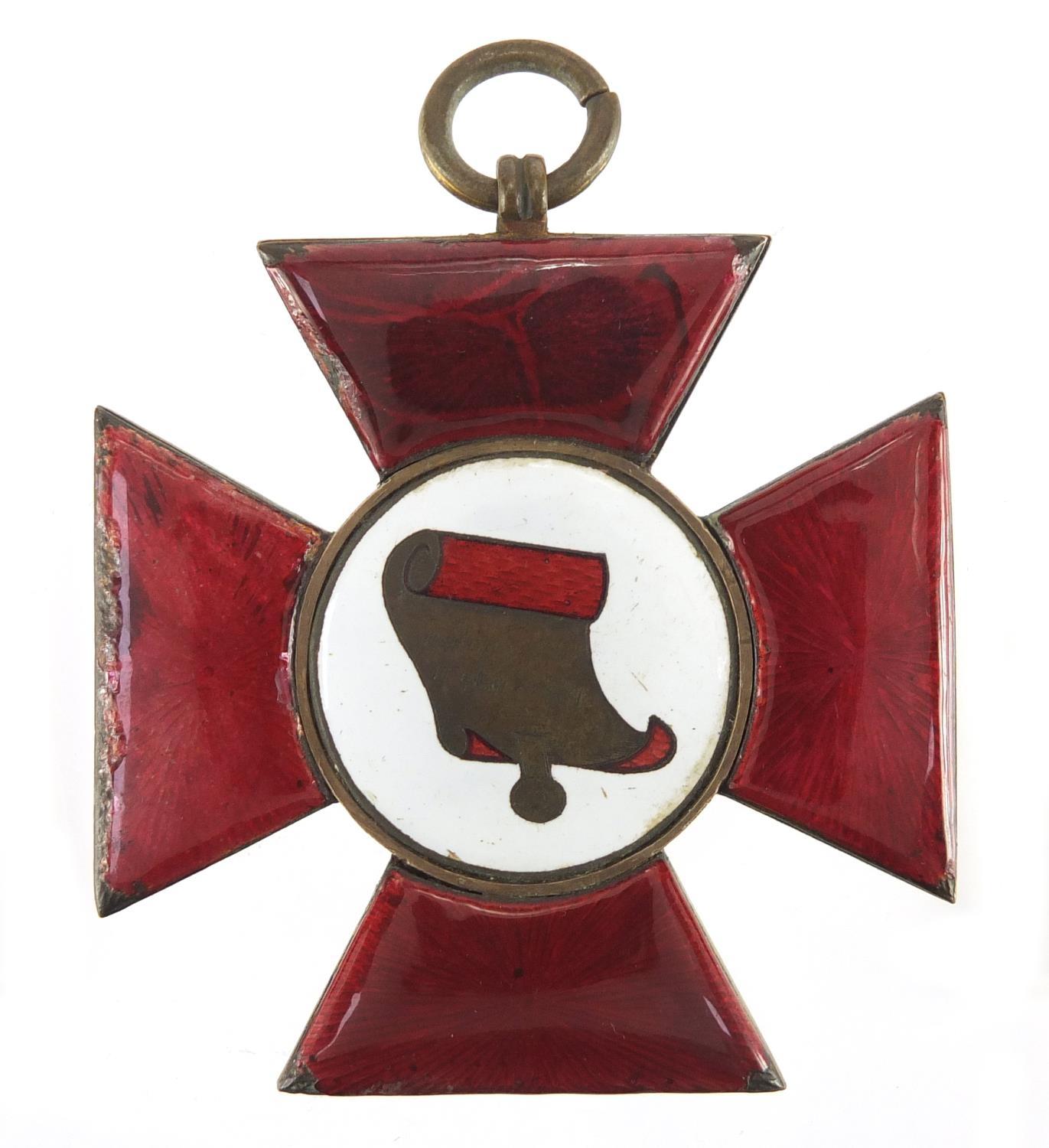 Red enamel Order cross, 6.5cm high : For extra condition reports please visit www.