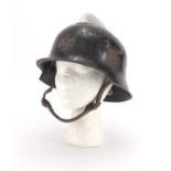 German Military interest VW factory guard design helmet, with decal, leather liner and leather