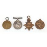 British Military World War I trio and medallion, the trio awarded to 17182PTE.W.C.PULHAM.SUFF.R. :