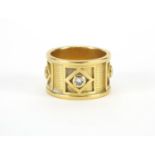 Designer 18ct gold diamond ring, stamped Gage FR, size O, approximate weight 10.7g : For extra