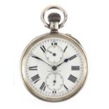 Military interest silver open faced presentation pocket watch, by B Orr & Sons, engraved Presented