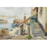 Mason - In Newlyn Harbour, watercolour, inscribed verso, mounted and framed, 33cm x 23cm : For extra