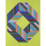 Abstract composition, geometric shapes, gouache, bearing a signature Vasarely, mounted and framed,