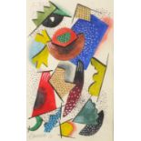 Abstract composition, Russian school watercolour, bearing an indistinct signature possibly