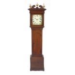 19th century oak case long case clock, the hand painted dial inscribed Fowle East Grinstead, 199cm