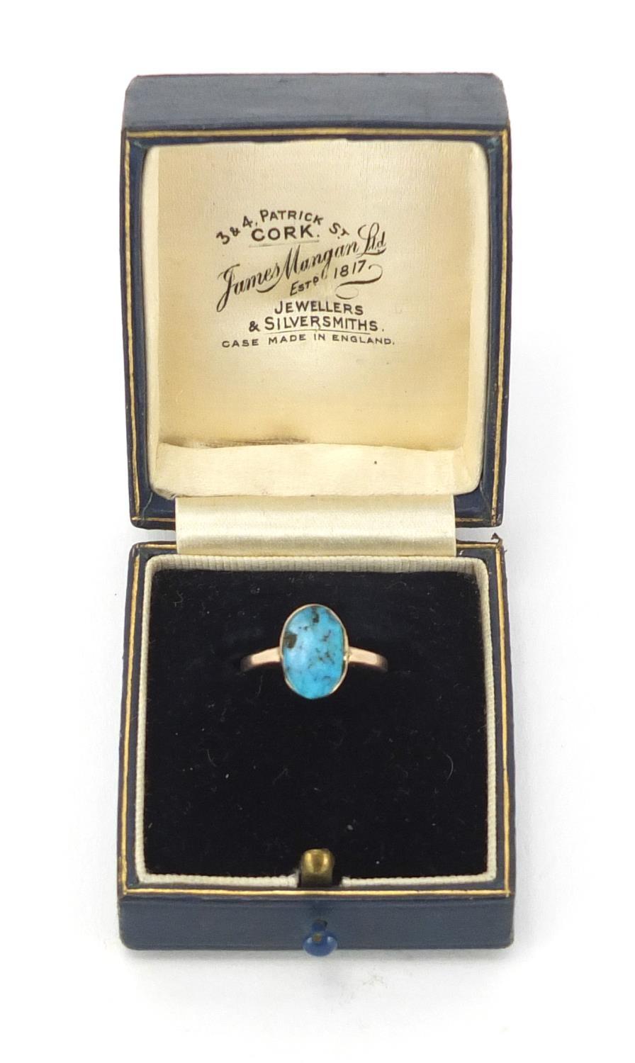 Murrle Bennett & Co 9ct gold and turquoise ring, size K, approximate weight 2.0g : For extra - Image 5 of 5