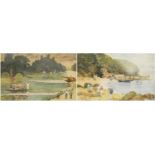 Balcombe - Kingston on Thames and Clovelly, pair of early 20th century watercolours, mounted and