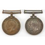 British Military World War I medals awarded to WILLIAM H OAKLEY, comprising 1914-18 war medal and