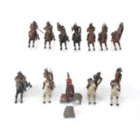 Vintage hand painted lead Indian soldiers, mostly on horseback : For extra condition reports