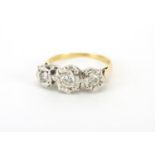 18ct gold diamond three stone ring, size N, approximate weight 4.2g : For extra condition reports