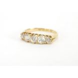 18ct gold diamond five stone ring, size M, approximate weight 3.0g : For extra condition reports