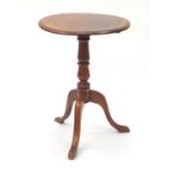 Victorian walnut tilt top occasional table, with tripod base, 70cm H x 51cm in diameter : For