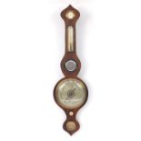 Victorian rosewood banjo barometer, with thermometer, 96cm high : For extra condition reports please