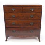 Regency mahogany chest, fitted with two short above two long graduated drawers, 107cm H x 100cm W