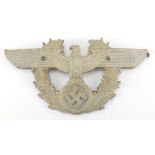 German Military interest helmet plate, 16cm wide : For extra condition reports please visit www.