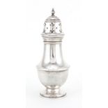 Silver baluster shaped sugar caster, S & Co Ld Birmingham 1909, 19cm high, approximate weight 137.0g