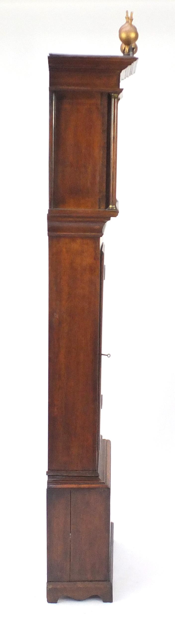 19th century oak case long case clock, the hand painted dial inscribed Fowle East Grinstead, 199cm - Image 6 of 7