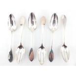 Six of six Prussian 750 grade silver table spoon, each with impressed marks, 23cm in length,