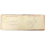 Predominantly 1930's autograph's arranged in an album including Arsenal Football Club, West Indies