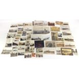 Mostly Military and shipping postcards and photographs including HMS Victory, HMS Royal Sovereign