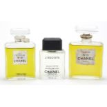 Three vintage Chanel dummy bottles, two No.19 Parfum and L'égïste aftershave : For Further Condition
