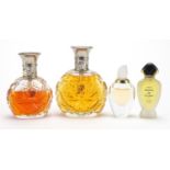 Four vintage shop facet dummy bottles of perfume, comprising two Ralph Lauren, Cartier and