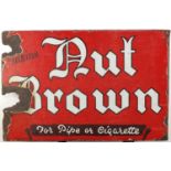 Vintage Adkins Empire Nut Brown double sided enamel advertising, 46cm x 30.5cm : For Further