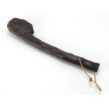 Irish wooden shillelagh with shamrock motif, 48.5cm in length : For Further Condition Reports Please