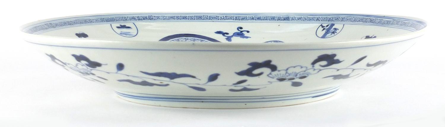 Japanese Arita porcelain charger hand painted with geometric roundels and floral sprays, character - Image 5 of 7