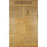 Vintage London, Midland and Scottish Railway Company Bye Laws and Regulations poster, published M