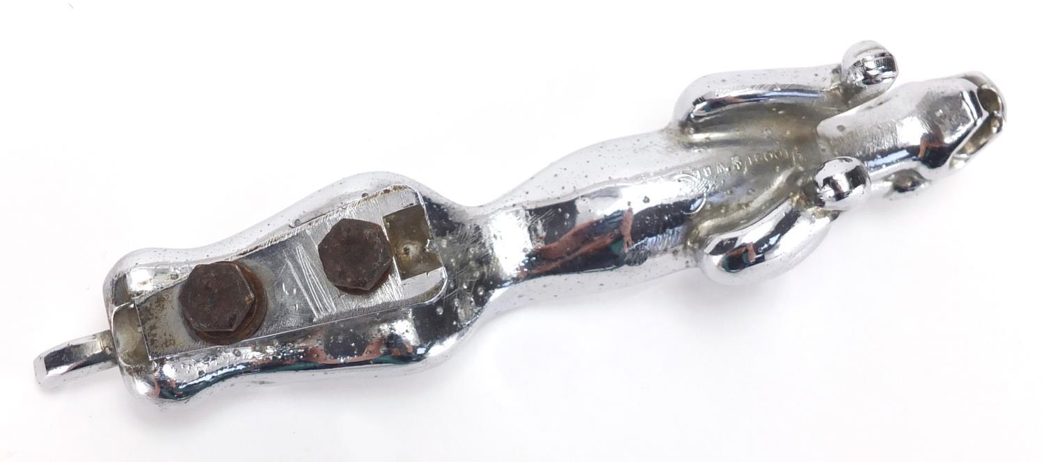 Vintage chrome Jaguar car mascot, numbered 710091WB5, 19cm in length : For Further Condition Reports - Image 3 of 4