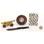 Antique and later objects including a French Mother of Pearl and brass opera glasses by Iris,