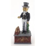 Novelty hand painted cast iron Uncle Sam money box, 28cm high : For Further Condition Reports Please