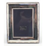 Rectangular silver easel photo frame by Carrs, 18cm x 14.5cm : For Further Condition Reports