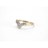 9ct gold diamond herringbone ring, size N, approximate weight 1.3g : For Further Condition Reports