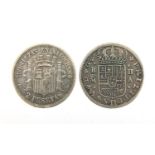 Spanish 1721 silver 2 Reales and one other :For Further Condition Reports Please Visit Our Website