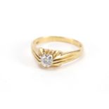 18ct gold diamond solitaire ring, size W, approximate weight 5.7g :For Further Condition Reports