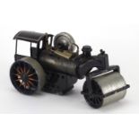 Early 20th century hand painted tin plate steam roller, 23.5cm in length :For Further Condition