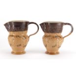 Pair of Royal Doulton stoneware motto jugs, Good is Not Good Enough, The Best is Not Too Good,