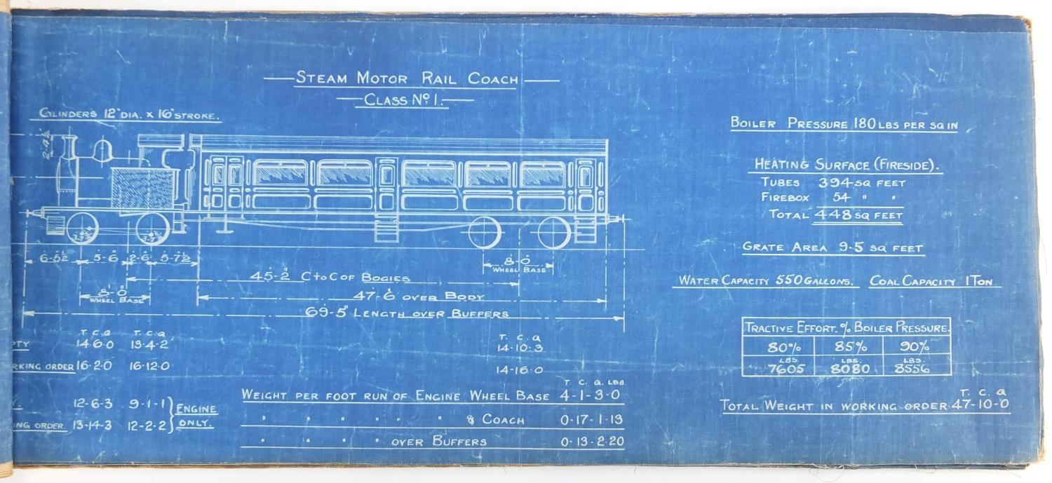 Early 20th century Railwayana interest linen book of engine diagrams including Ten Wheeled Bogie - Image 2 of 9