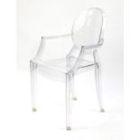 Kartell Louis Ghost Perspex chair designed by Philippe Starck, 93cm high : For Further Condition