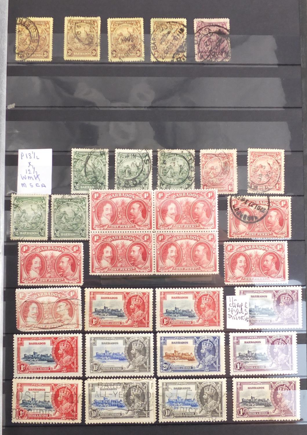 Mid 19th century and later Barbados stamps, various denominations, some mint unused, arranged in a - Image 3 of 10