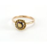 9ct gold cabochon garnet and seed pearl ring, size Q, approximate weight 2.7g :For Further Condition