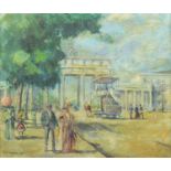 Manner of Max Liebermann - Pariser Platz and Brandenburg Gate in Berlin, German expressionist
