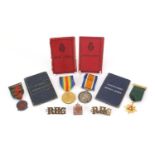 British Military World War I pair with related Militaria and ephemera, the pair awarded to 1340TPR.