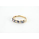 9ct gold sapphire and diamond half eternity ring, size M, approximate weight 2.7g : For Further