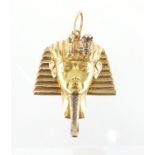 18ct gold bust of Tutankhamun pendant, by Donna Gemma, 4cm high, approximate weight 16.6g :For