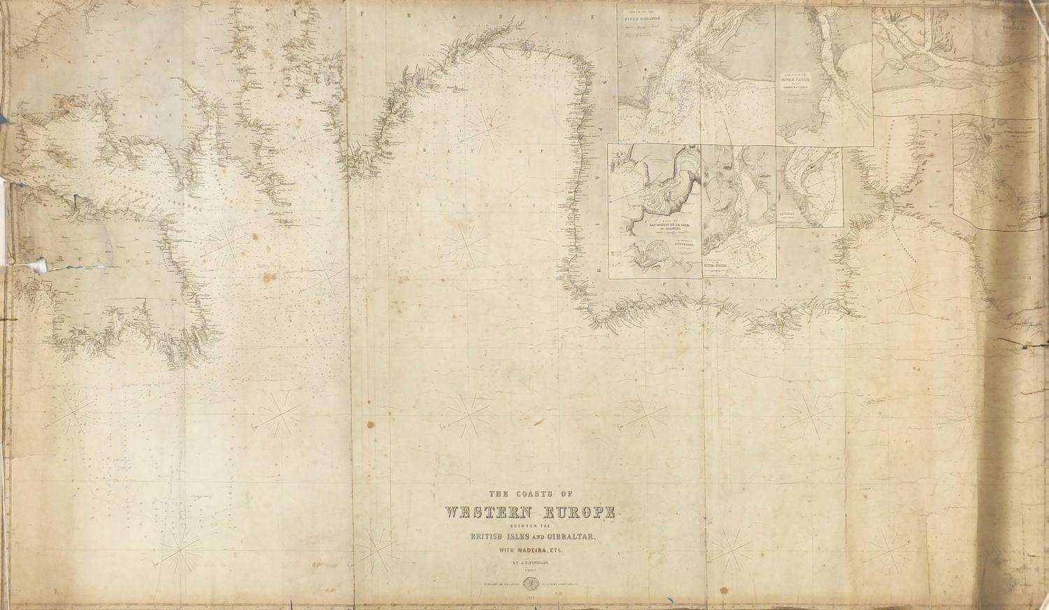 Three 19th century Nautical Charts comprising The North Sea drawn by J S Hobbs published by - Image 14 of 19